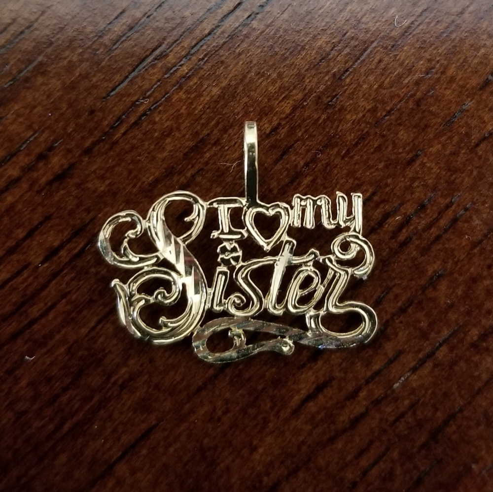14K Gold Sister Pendant